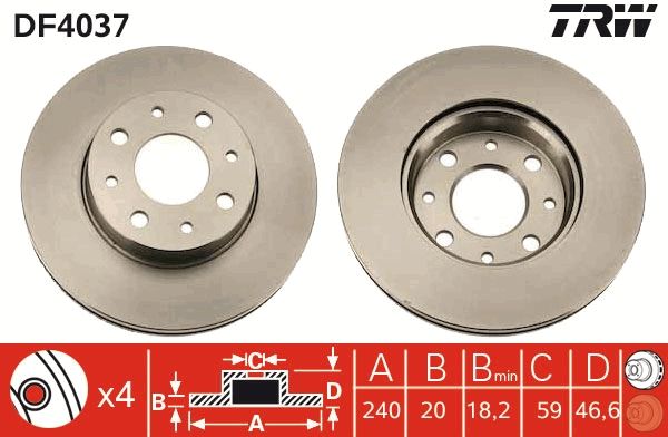 Brake Disc TRW DF4037