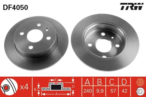 Brake Disc TRW DF4050