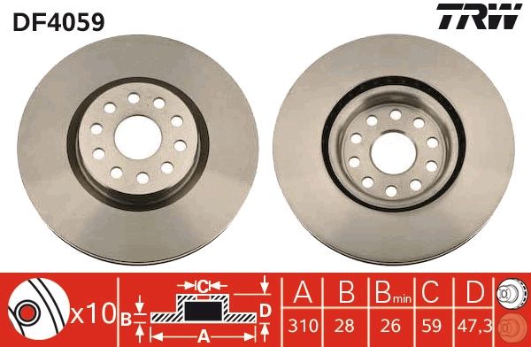 Brake Disc TRW DF4059