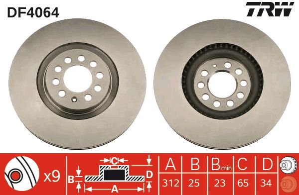 Brake Disc TRW DF4064