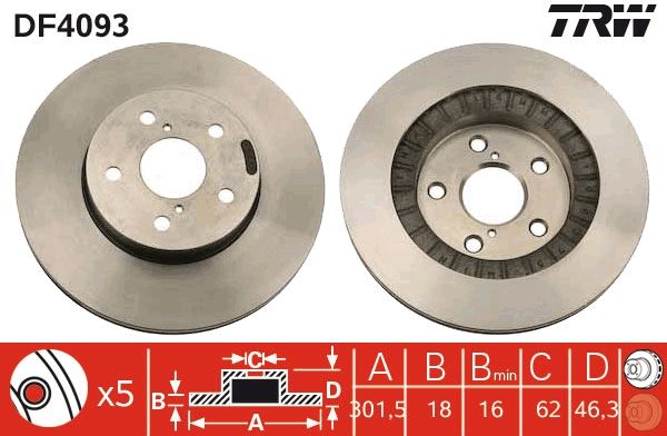 Brake Disc TRW DF4093