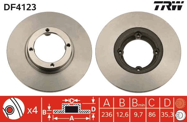 Brake Disc TRW DF4123