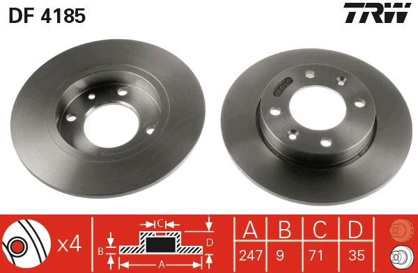 Brake Disc TRW DF4185