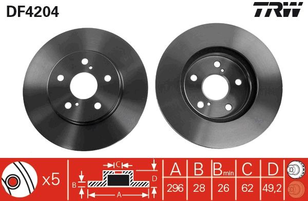 Brake Disc TRW DF4204