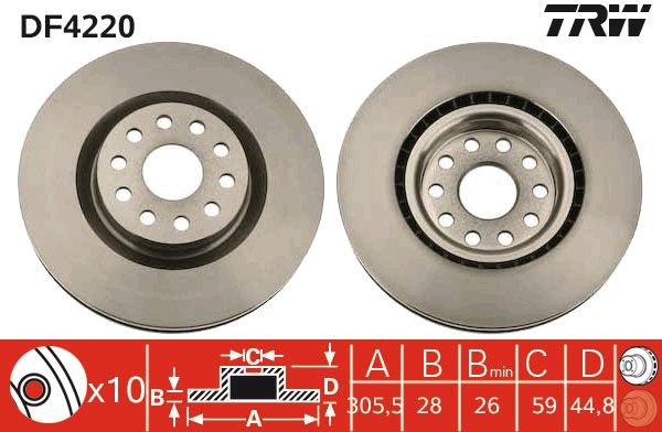 Brake Disc TRW DF4220