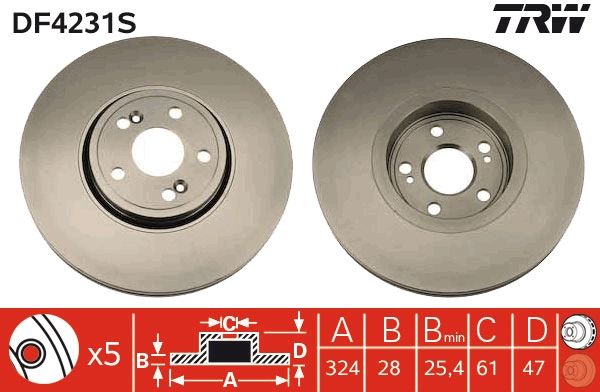 Brake Disc TRW DF4231S