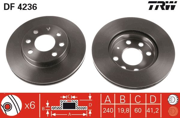 Brake Disc TRW DF4236