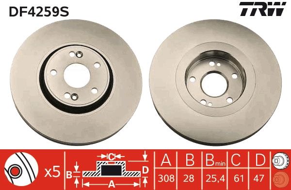 Brake Disc TRW DF4259S