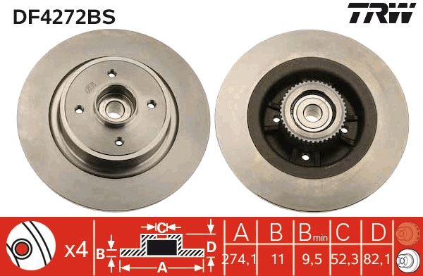 Brake Disc TRW DF4272BS