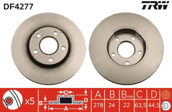 Brake Disc TRW DF4277