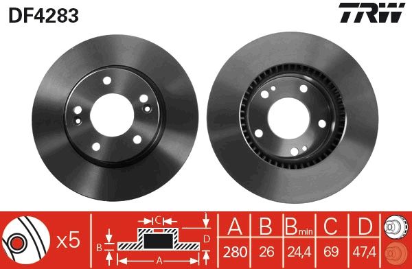 Brake Disc TRW DF4283