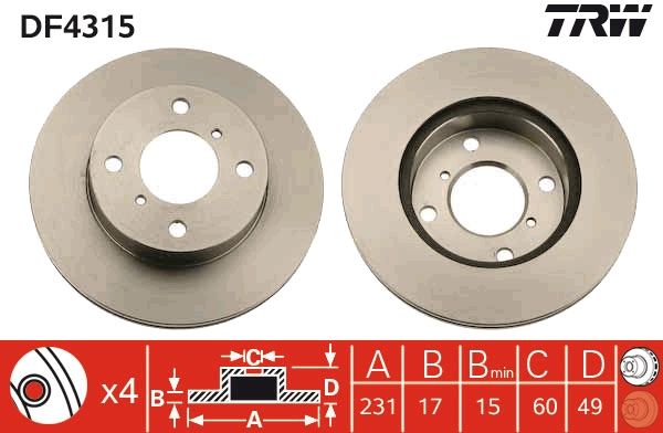 Brake Disc TRW DF4315