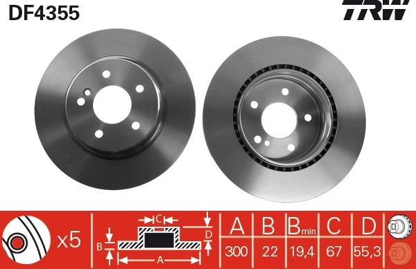 Brake Disc TRW DF4355