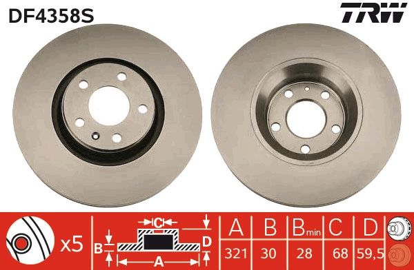 Brake Disc TRW DF4358S