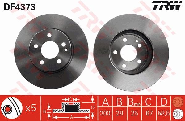 Brake Disc TRW DF4373