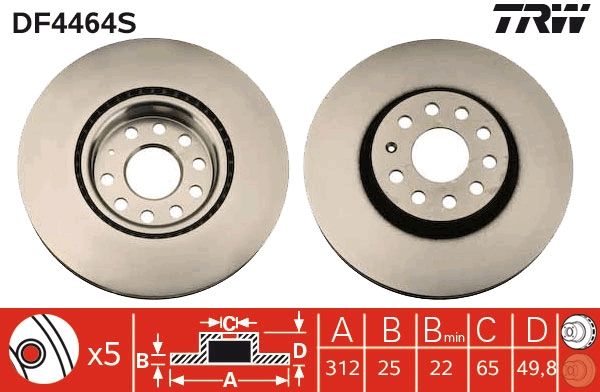 Brake Disc TRW DF4464S