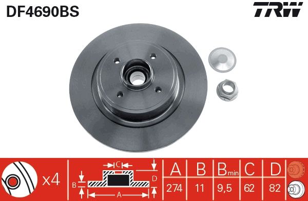 Brake Disc TRW DF4690BS