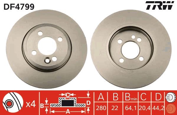 Brake Disc TRW DF4799