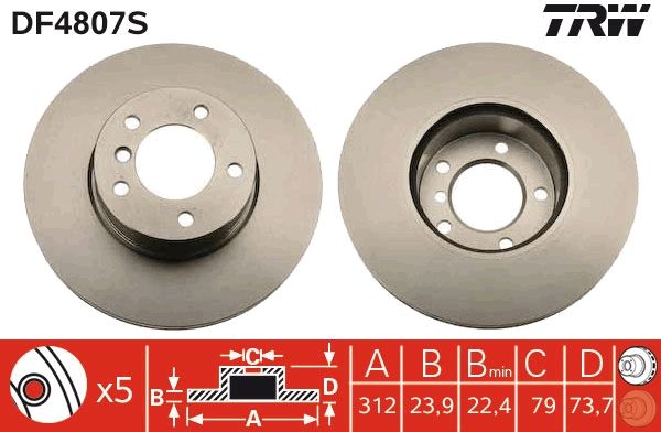 Brake Disc TRW DF4807S