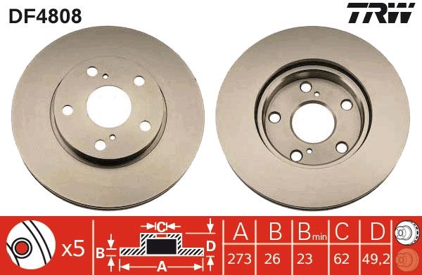 Brake Disc TRW DF4808