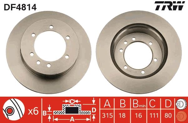 Гальмівний диск TRW DF4814