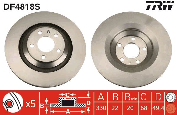 Brake Disc TRW DF4818S