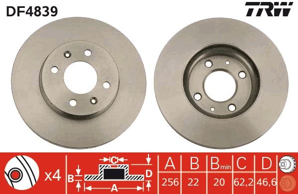 Brake Disc TRW DF4839