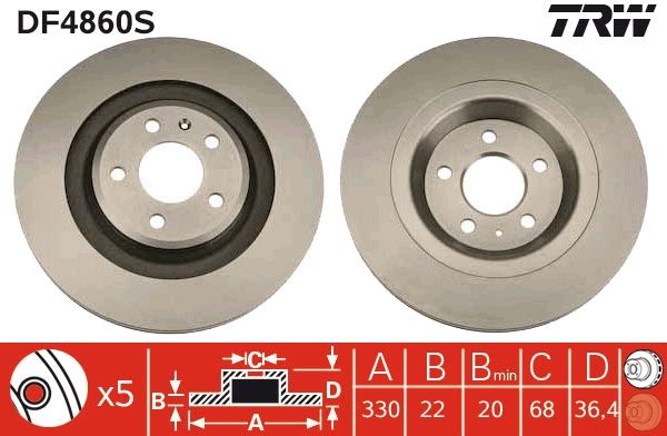 Brake Disc TRW DF4860S