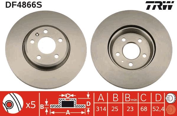 Brake Disc TRW DF4866S