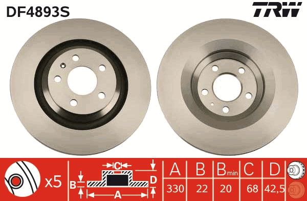 Brake Disc TRW DF4893S