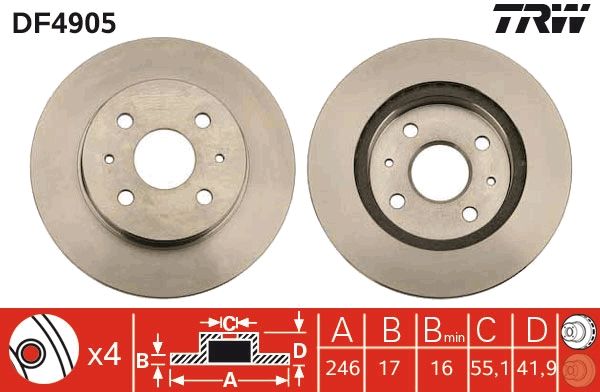 Brake Disc TRW DF4905