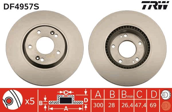 Brake Disc TRW DF4957S