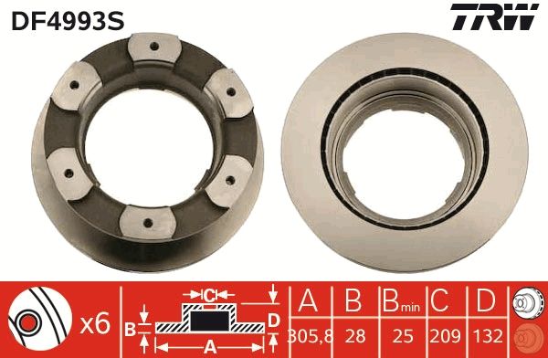 Brake Disc TRW DF4993S