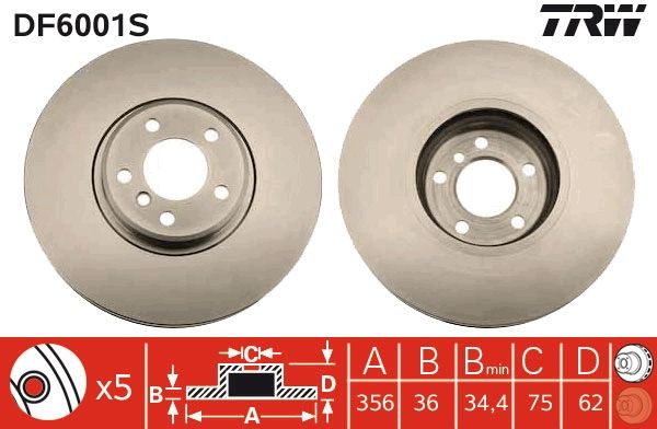Brake Disc TRW DF6001S
