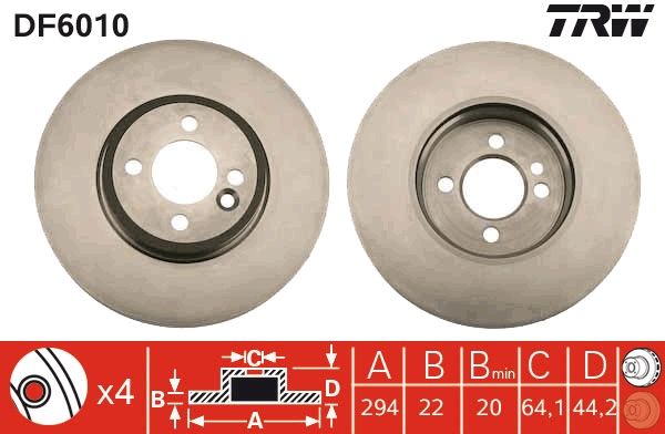 Brake Disc TRW DF6010