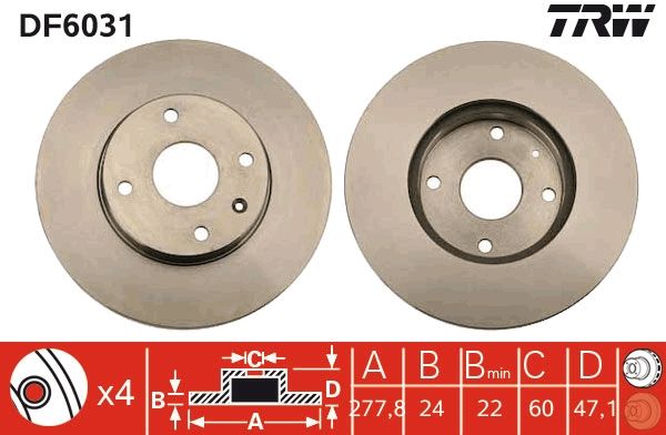 Brake Disc TRW DF6031