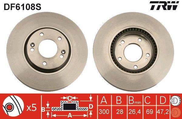 Brake Disc TRW DF6108S