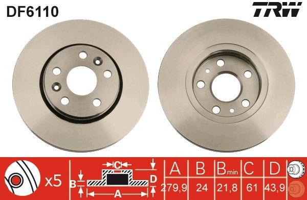 Brake Disc TRW DF6110