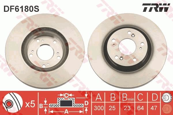 Brake Disc TRW DF6180S