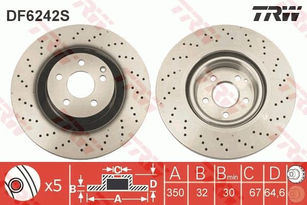 Brake Disc TRW DF6242S