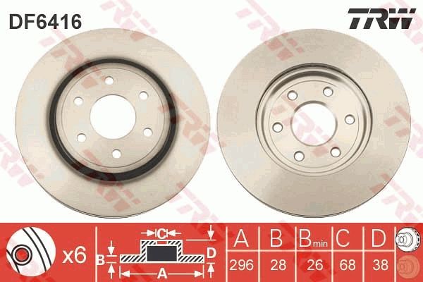 Brake Disc TRW DF6416