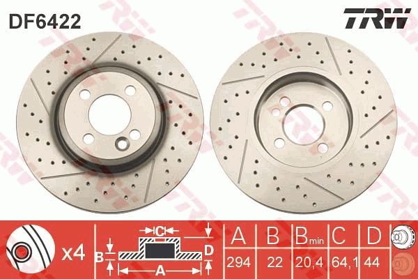 Brake Disc TRW DF6422