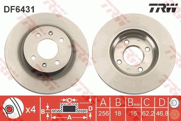 Brake Disc TRW DF6431