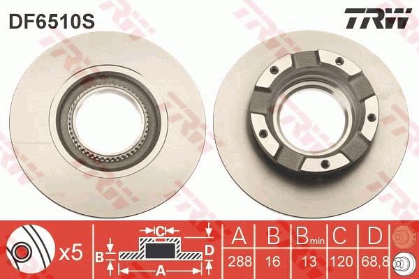 Brake Disc TRW DF6510S