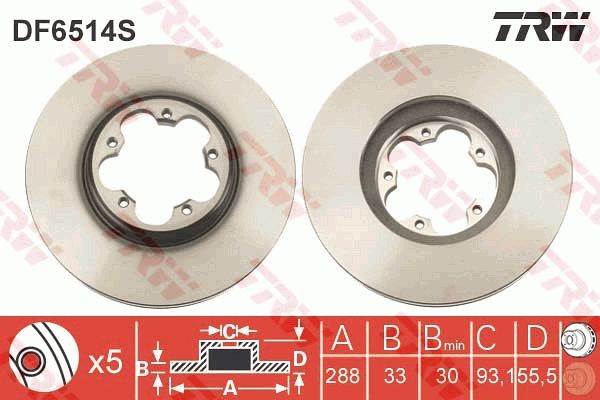 Brake Disc TRW DF6514S