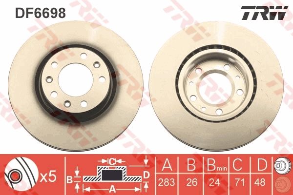 Brake Disc TRW DF6698