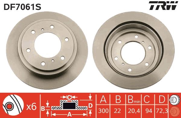 Brake Disc TRW DF7061S