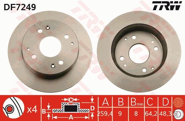 Brake Disc TRW DF7249