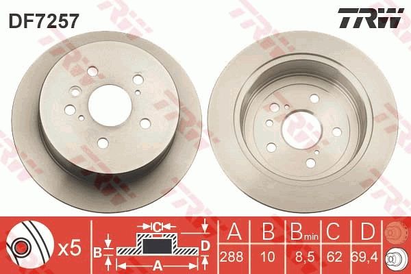 Brake Disc TRW DF7257