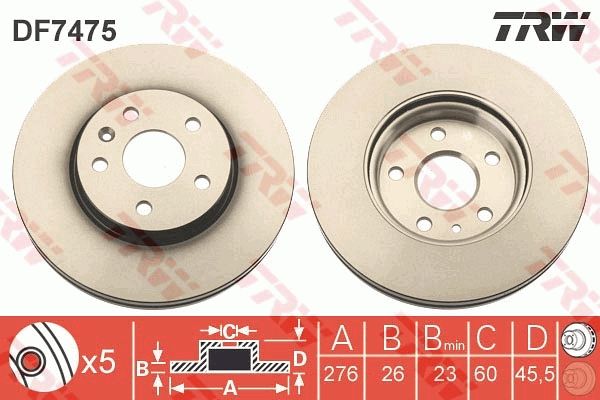 Brake Disc TRW DF7475